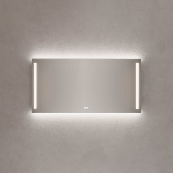 Kronenbach Sun Badspiegel 120 X 60 Cm Mit Led Seiten- Und Hintergrundbeleuchtung Für Stilvolles Badezimmerambiente