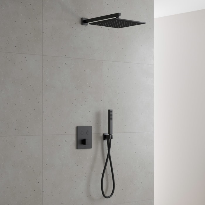 Kronenbach Smart Push Thermostat Duschsystem Unterputz Für 2 Verbraucher, Eckig