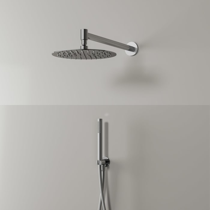 Kronenbach Duschset 5 Mit Kopfbrause Ø 25 Cm Und Stabhandbrause Rund