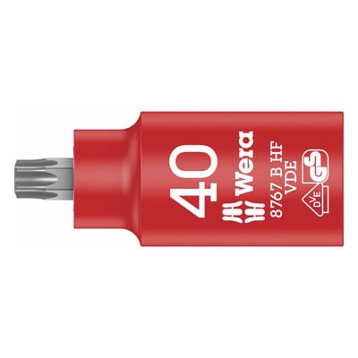 8767 B VDE HF TORX Zyklop Bitnuss, isoliert, mit 3/8"-Antrieb, mit Haltefunktion, TX 40 x 55 mm