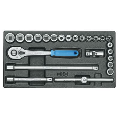 1500 ES-30 Steckschlüssel-Sortiment 3/8" in 1/3 ES-Modul