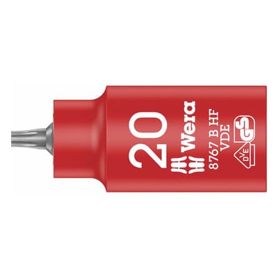 8767 B VDE HF TORX Zyklop Bitnuss, isoliert, mit 3/8"-Antrieb, mit Haltefunktion, TX 20 x 55 mm