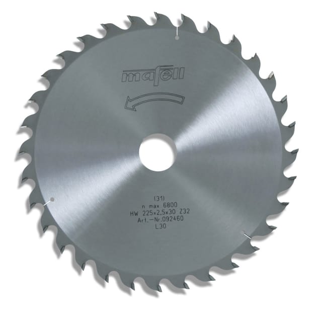 Kreissägeblatt ø225 x 2,5 x 1,8 x 30mm 32WZ