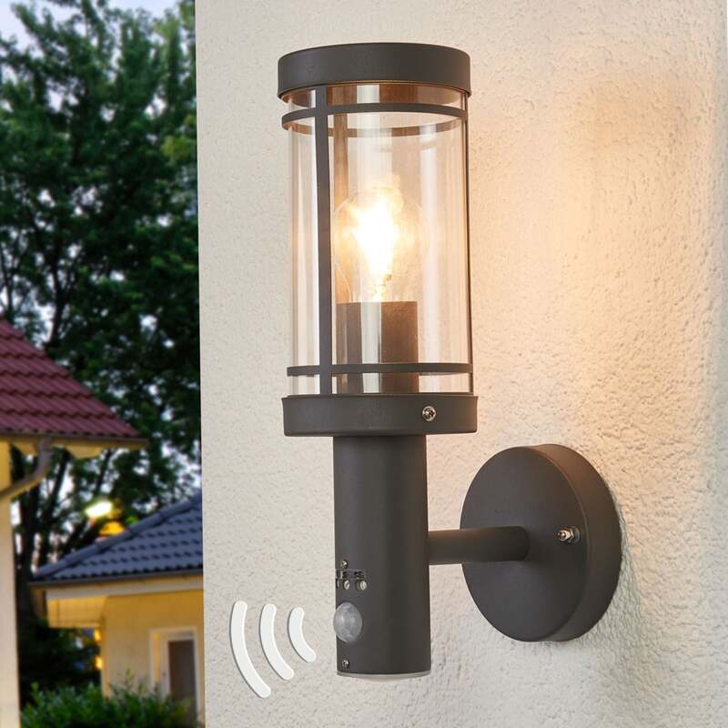 [gebraucht] B-ware Lindby Außenwandleuchte Djori Led Gartenlampe Mit Bewegungsmelder Anthrazit Ip44