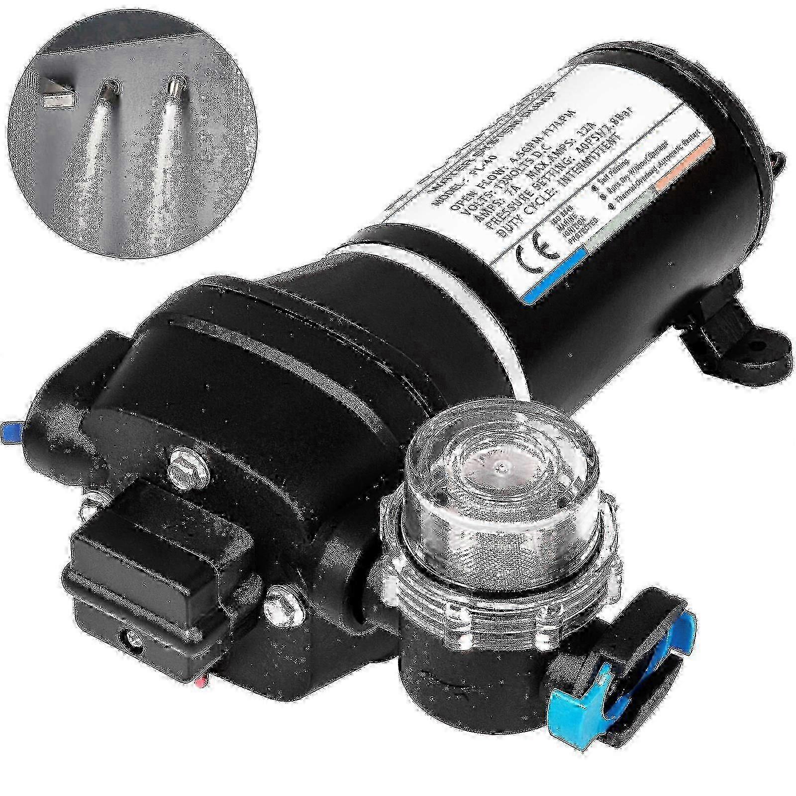 Tragbare Wasserpumpe, Geeignet Für Camping, 12 V, 17 L/min, 40 Psi, Selbstansaugend