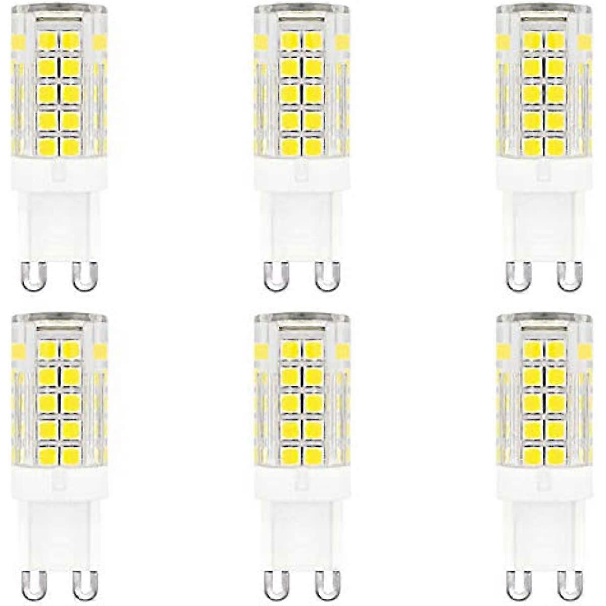 G9 5w Led-lampen, Entsprechen G9 25w-40w Halogenlampen, Dimmbar, Kaltweiß (6000k), 220-240v Wechselstrom, Energiesparlampen, 6er-packung