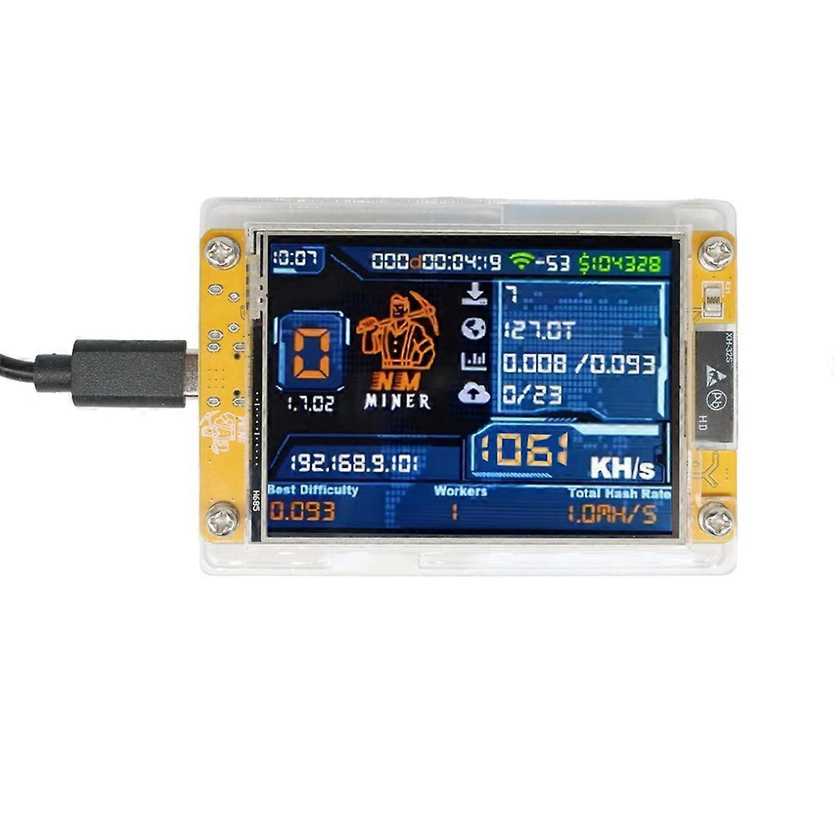 1060kh/s Nmminer Nerdminer Upgrade-version Harshrate 2,8-zoll-smart-bildschirm Bitcoin Krypto Solo Lottery Miner Nerdminer