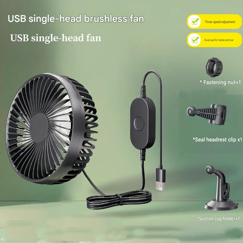 Universeller 5v Usb-autolüfter Mit 360°-drehung, Saugnapf, Hohem Luftdurchsatz Und Drei Geschwindigkeitsstufen.