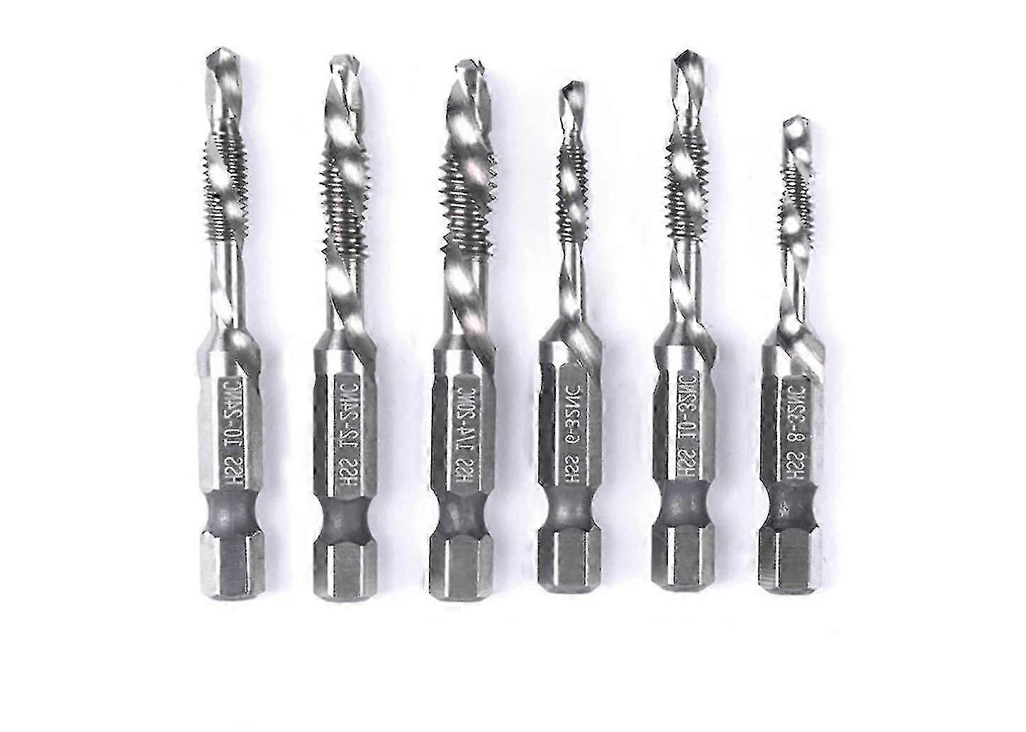 Set Mit 6 Integrierten Gewindebohrern, Geeignet Zum Gewindeschneiden Und Anfasen Von Löchern. Kompatibel Mit Schraubendrehern.