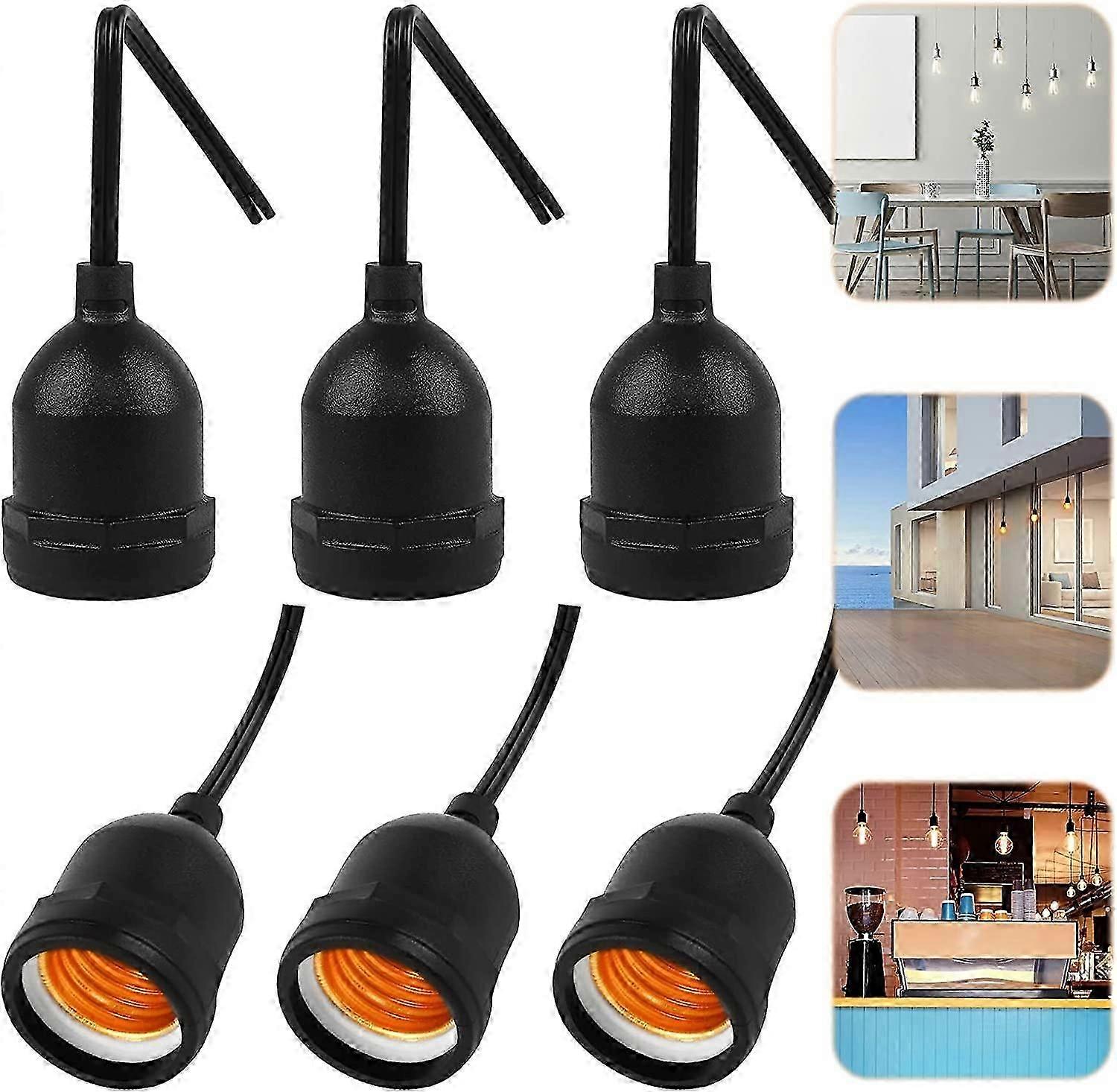 Packung Mit Hochwertigen, Wasserdichten E27-fassungen, Kompatibel Mit Glühlampen Und Led-lampen, Für Industrielle Anwendungen Und Heimwerkerprojekte.