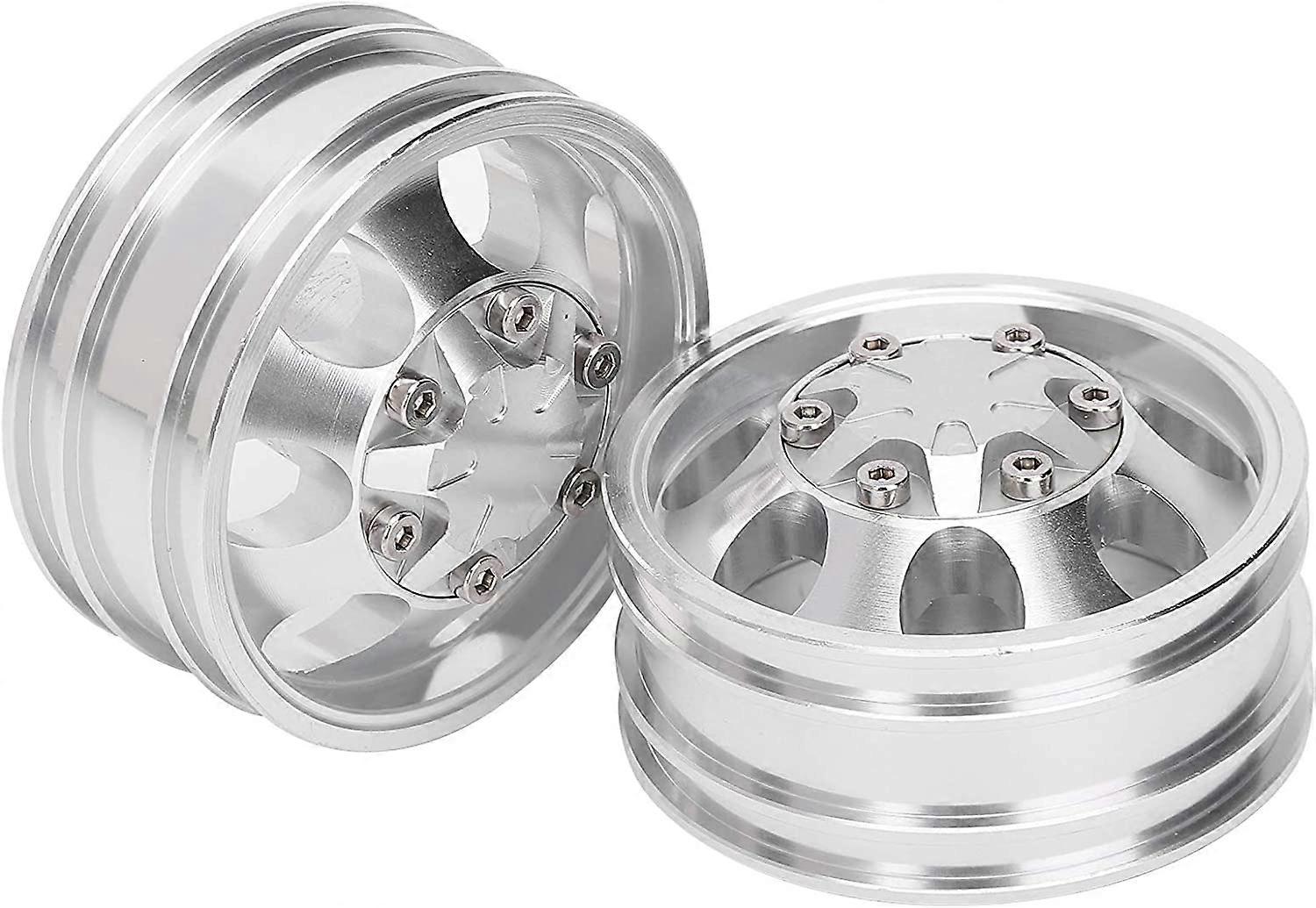 Ritoeasysports 2 Vorder- Und Hinterfelgen Für Rc-anhänger, 7-speichen-radnabe Für Rc-autos, Kompatibel Mit 114 Sattelzugmaschine (vorderradnabe)