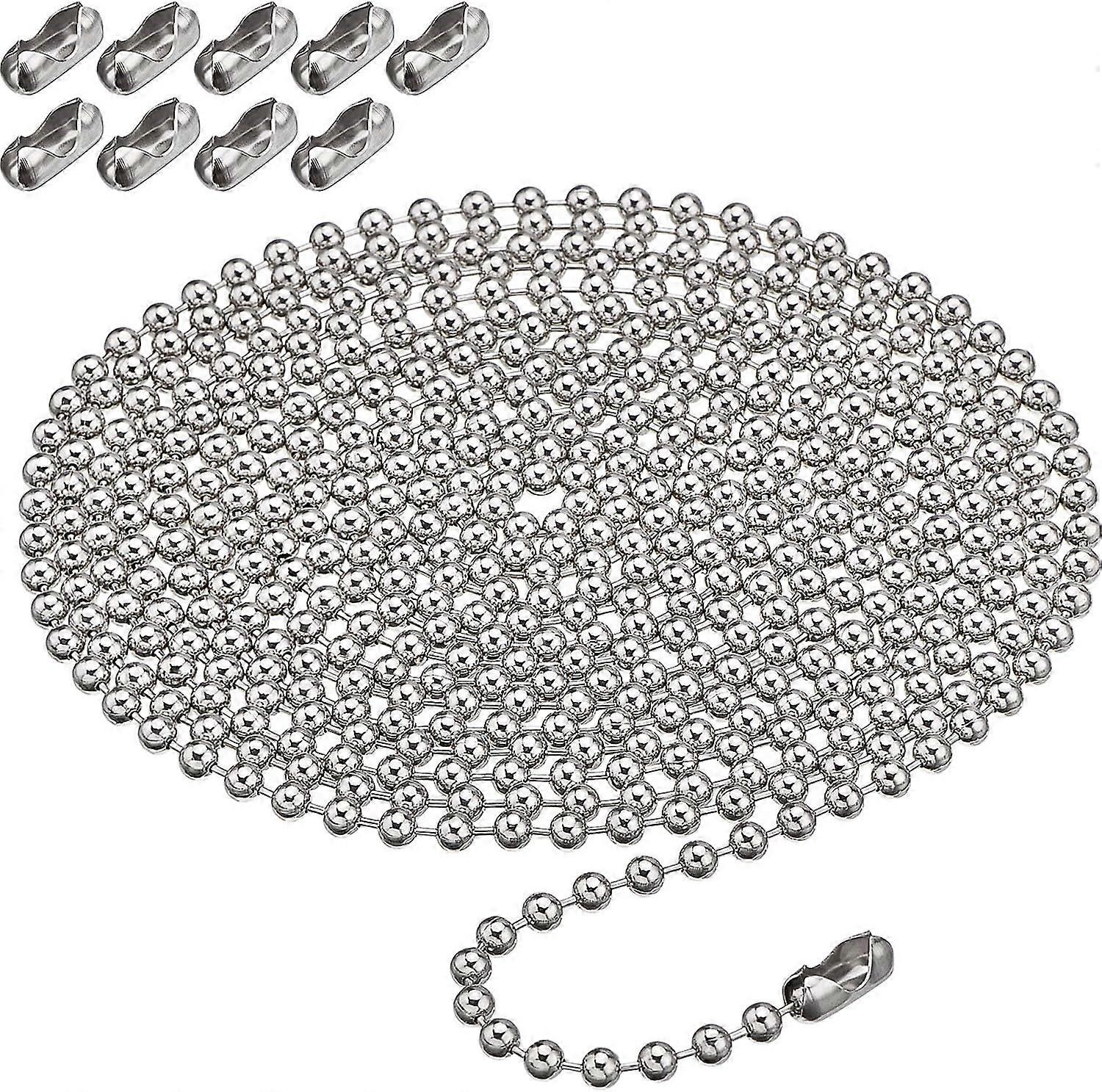 Ersatzkette Für Rollos – Ersatzteile Für Gardinen – 3 Meter Lange Metallkugelkette Mit 10 Metallkugelknöpfen