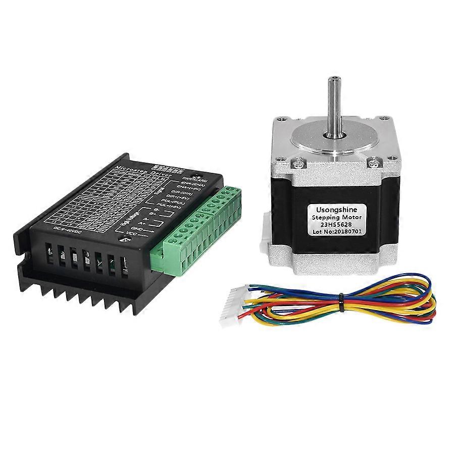 Nema 23 23hs5628 Schrittmotor (57 A, 2,8 A) Mit Tb6600 Steuerung Für Cnc Und Blacksilver.