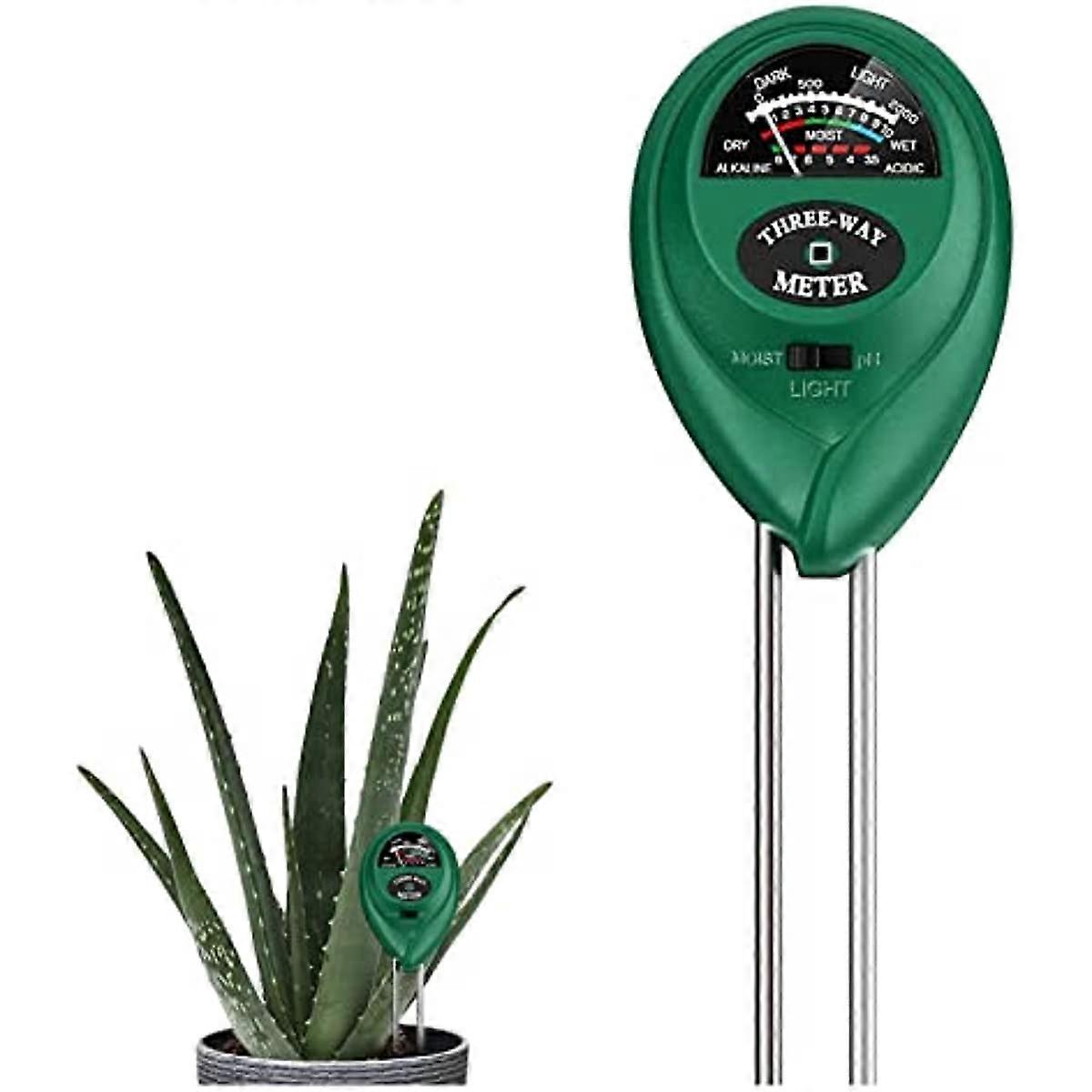 Hslgove 3-in-1 Bodenhygrometer, Boden-ph-meter, Sunlightplant, Kompatibel Mit Topfpflanzen Und Freilandkulturen.