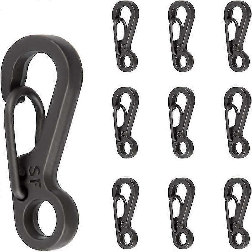 Mini-leichtbau-karabiner Mit Verriegelung Aus Schwarzem Paracord, 10er-packung
