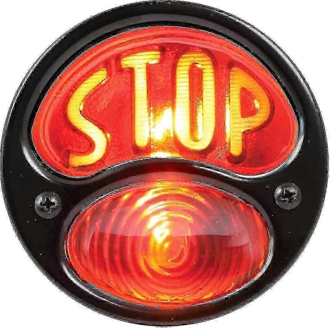 Zubehör Ka0022 Duolamp Schwarze 12v Rückleuchte Kompatibel Mit Ford Modell A Mit Gelbem „stop“-schriftzug Auf Roter Glaslinse (schwarz) (1 Stück) Feng