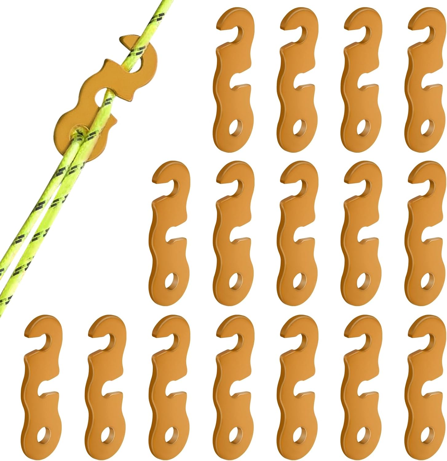 Set Mit 16 Aluminium-zeltabspannleinen Mit Verstellbaren Spannern, Ideal Für Camping, Wandern, Trekking, Picknicks Und Andere Outdoor-aktivitäten. Zubehör Für Outdoor-zelte.