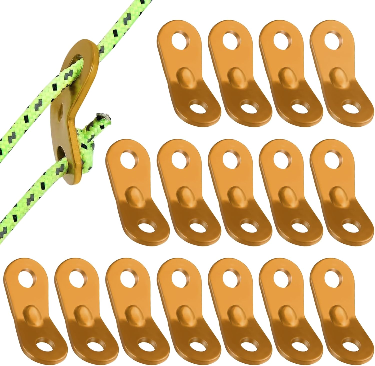 Set Aus 16 Aluminium-zeltseilen Mit Verstellbarem Spanner, Ideal Für Camping, Wandern, Trekking, Picknicks Und Andere Outdoor-aktivitäten.