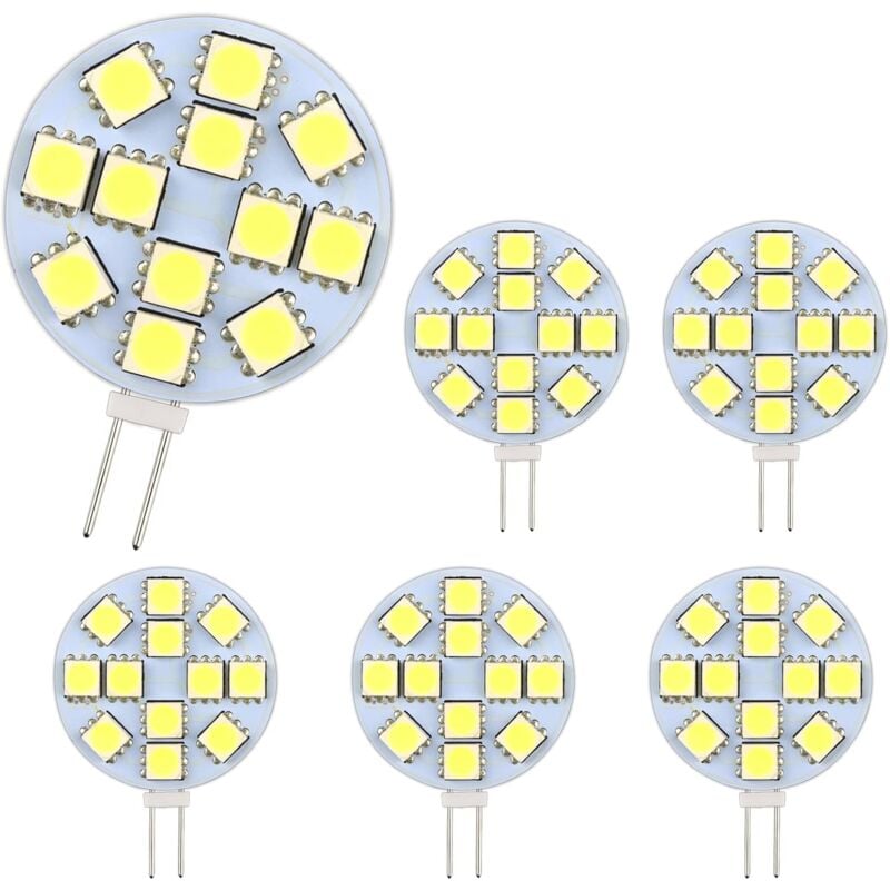 G4 2w Led-lampe, Ac/dc 12-24v, 200 Lm Warmweiß 3000k, 12 Smd 5050 Leds, Entspricht Einer 20w Halogenlampe, Nicht Dimmbar, Runde G4 Led-lampe Für Möbel – Max.
