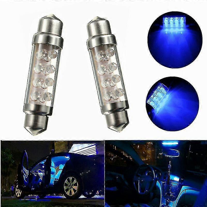 42-mm-led-lampe Für Den Fahrzeuginnenraum, 8 Blaue Leds, Soffittenform, 12 V Dc – Yujia