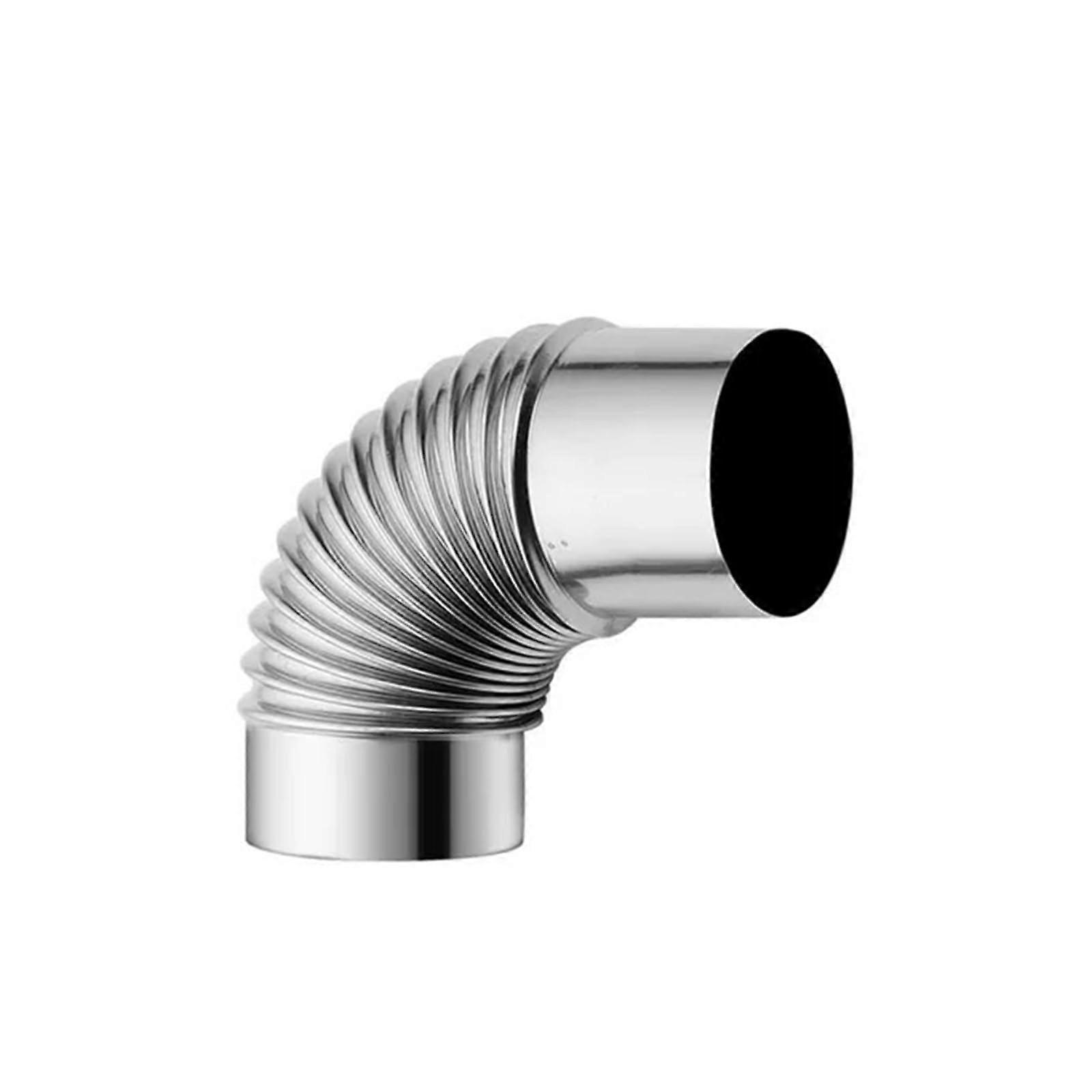 90°-winkelstück Für Kaminrohre (60/70/80 Mm), Winkelstück, Rauchrohreinsatz, Bogen, Edelstahl, Multiflue-kaminrohr, Öfen, Kamin (60 Mm) 60 Mm