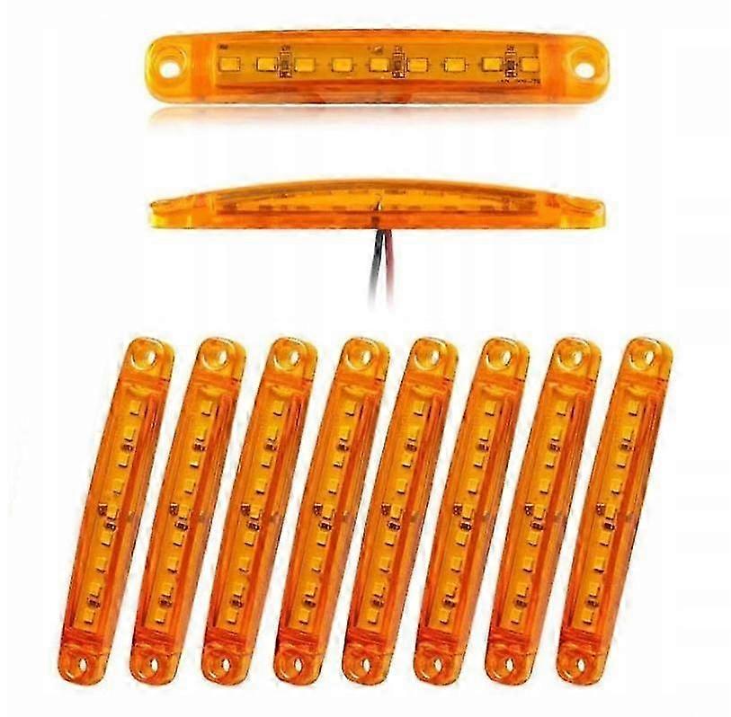 Packung Mit 10 Orangefarbenen 9-led-positionsleuchten, 12 V/24 V