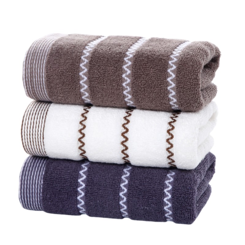 Set Mit 3 Baumwoll-badetüchern, 35 X 75 Cm, 70 X 140 Cm, Badetuch 1 Mit Geometrischem Muster