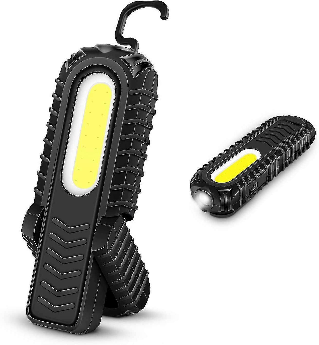 Wiederaufladbare Led-arbeitsleuchte, 5-w-cob-frontlicht Mit Led, Haken Und Magnetfuß