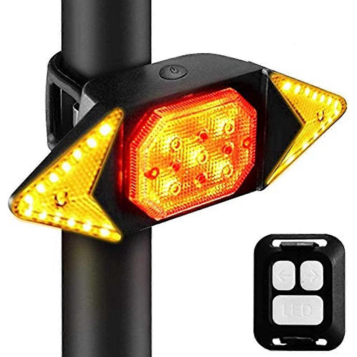 Dricar Fahrradrücklicht Mit Blinkern, Usb-aufladbar, Wasserdicht, Led, Mit Drahtloser Fernbedienung Und 5 Beleuchtungsmodi.