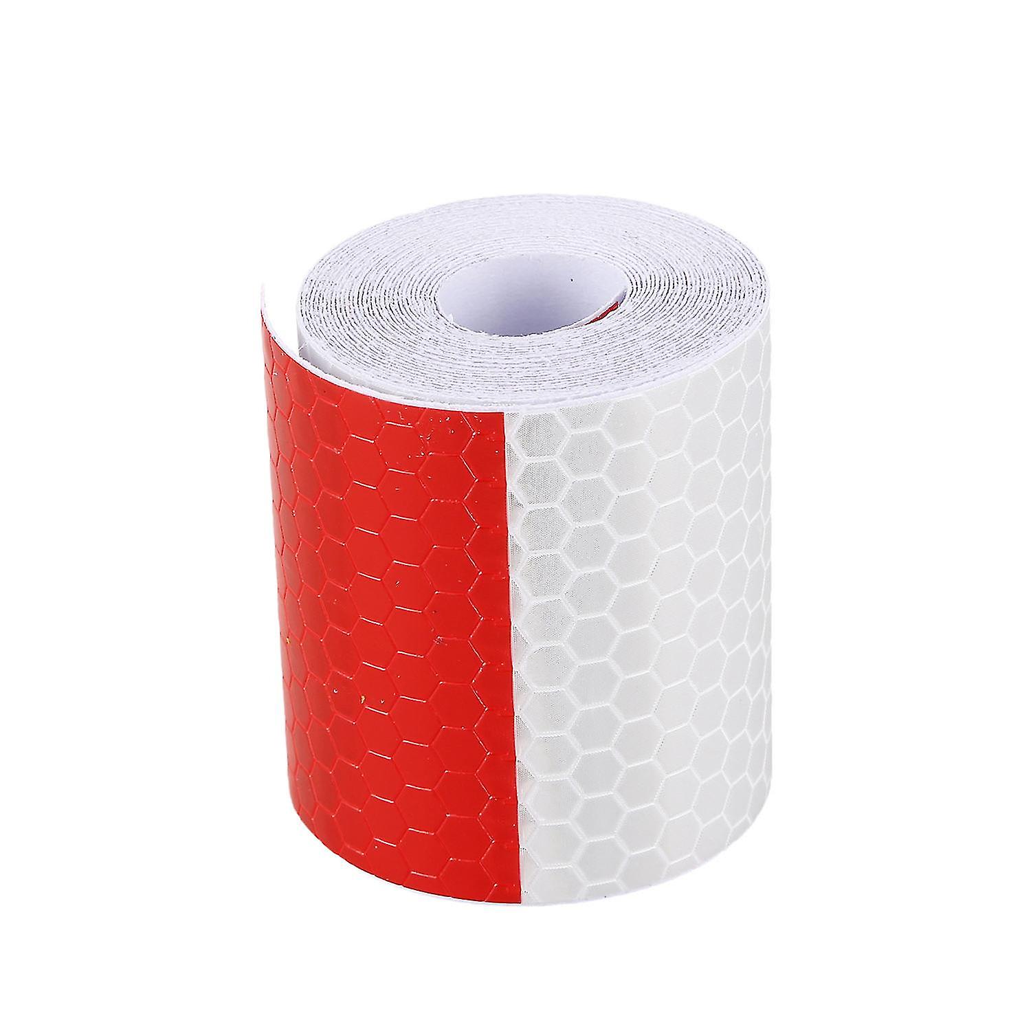 Weißes Und Rotes Reflektierendes Klebeband, 5 Cm X 3 M (2 Zoll X 10 Fuß), Für Nächtliche Sicherheitsbeschilderung