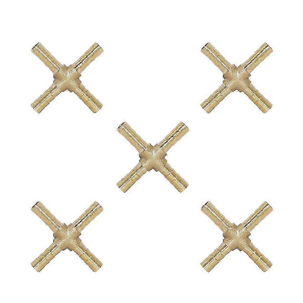 4-wege-kreuzstück Aus Messing Mit Widerhaken Und Adapter, 6 Mm