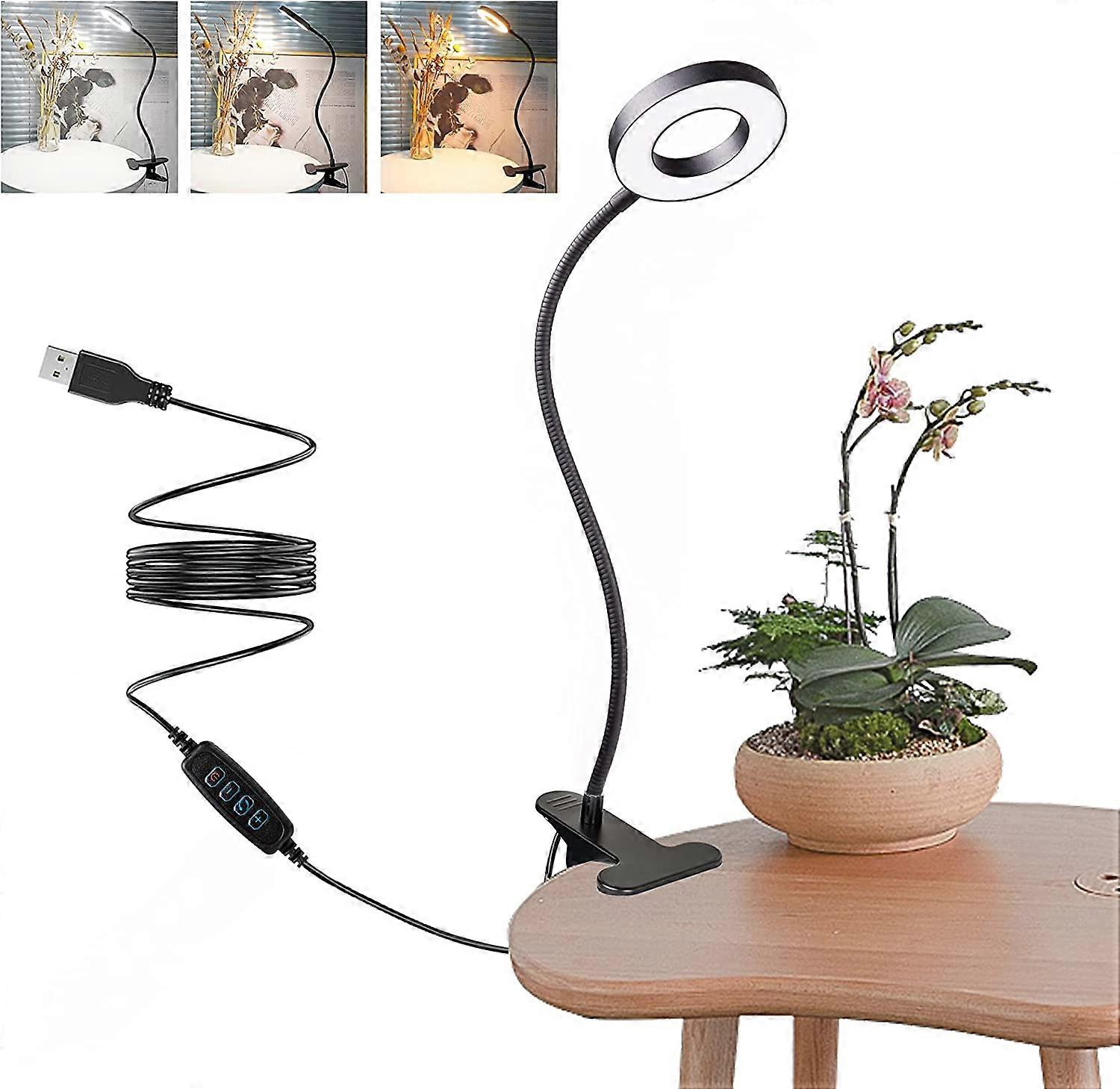 Klemmbare Schreibtischlampe Mit 48 Leds, 360° Flexibler Schwanenhals, 3 Farbmodi, 10 Helligkeitsstufen, Usb-anschluss Und Nachtlichtfunktion. Geeignet Für Bücher, Ideal Für Zuhause Und Büro.