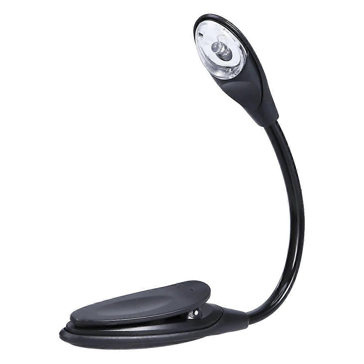 Mini-tragbare Und Verstellbare Led-leselampe Mit Klemme Und Flexibler Schreibtischlampe (schwarz)