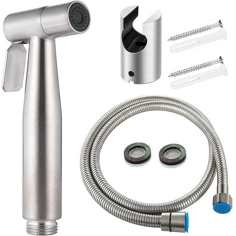Wc-bidet-set Mit Handbrause, Bidet-sprühkopf, Wc-sprühkopf Mit Schlauch + Edelstahlhalterung + 2 Dichtungen