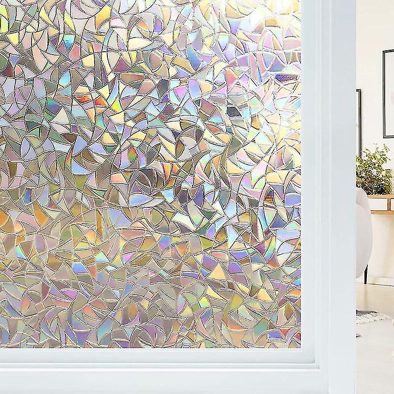 Elektrostatische Fensterfolie Mit Regenbogeneffekt, Dekorative Folie Zum Schutz Ihrer Privatsphäre, 3d-verdunkelungsfolie Mit Uv-schutz, Ideal Für Schlafzimmer, Büro Und Küche.