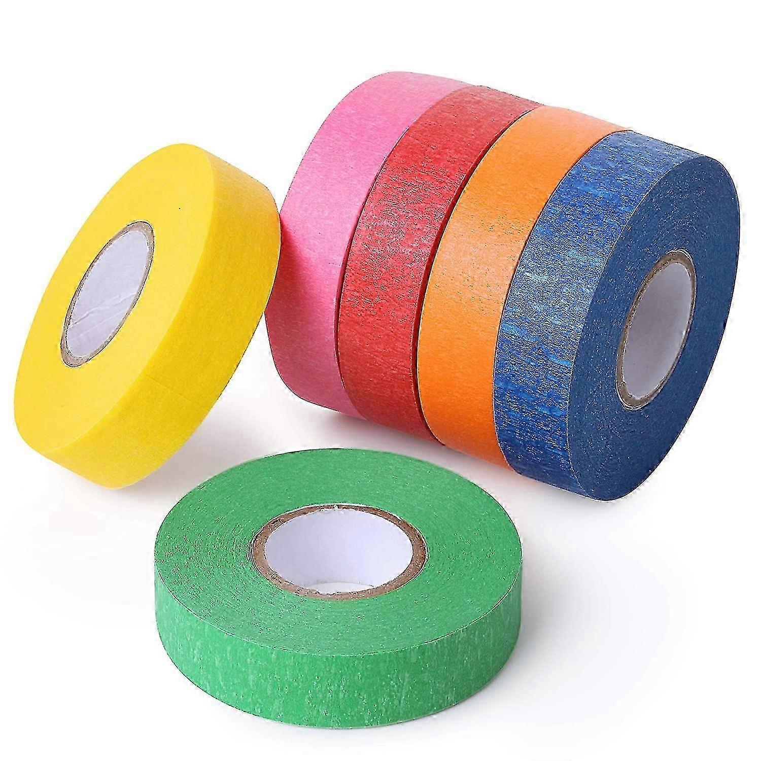 Farbiges Kreppband, Farbiges Malerband, Geeignet Für Bastelarbeiten, 6er-packung, Zeichenband, Bastelband, Etikettenband, Papier-kreppband
