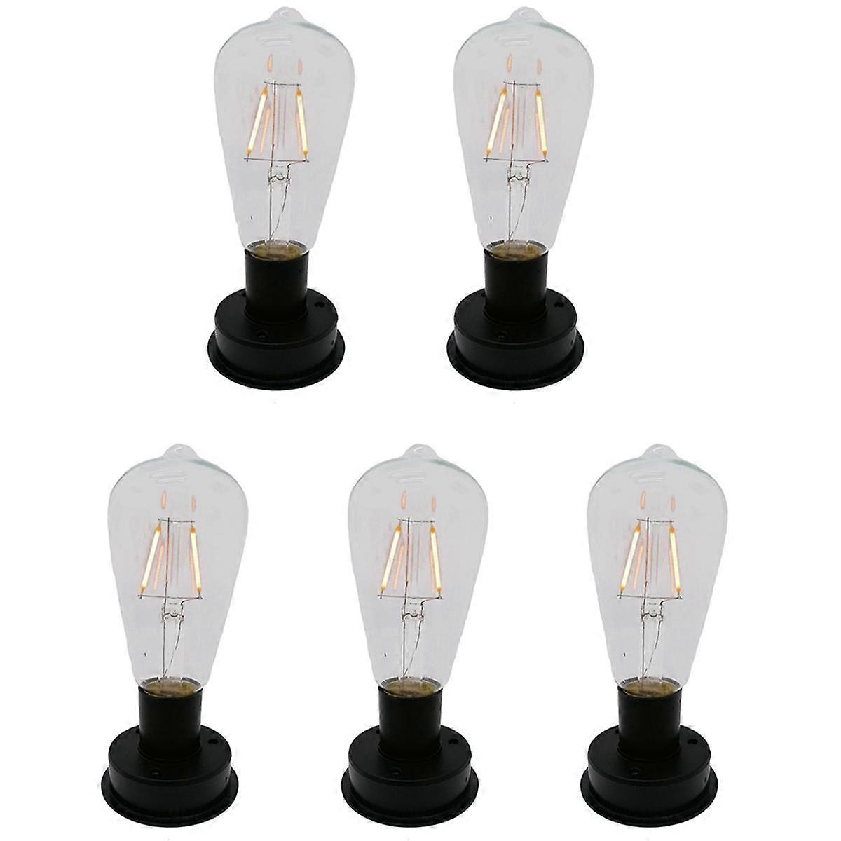 Set Aus 5 Wolfram-led-solarleuchten 2800k Mit Automatischem Detektor, Kompatibel Mit Zäunen Und Gärten.