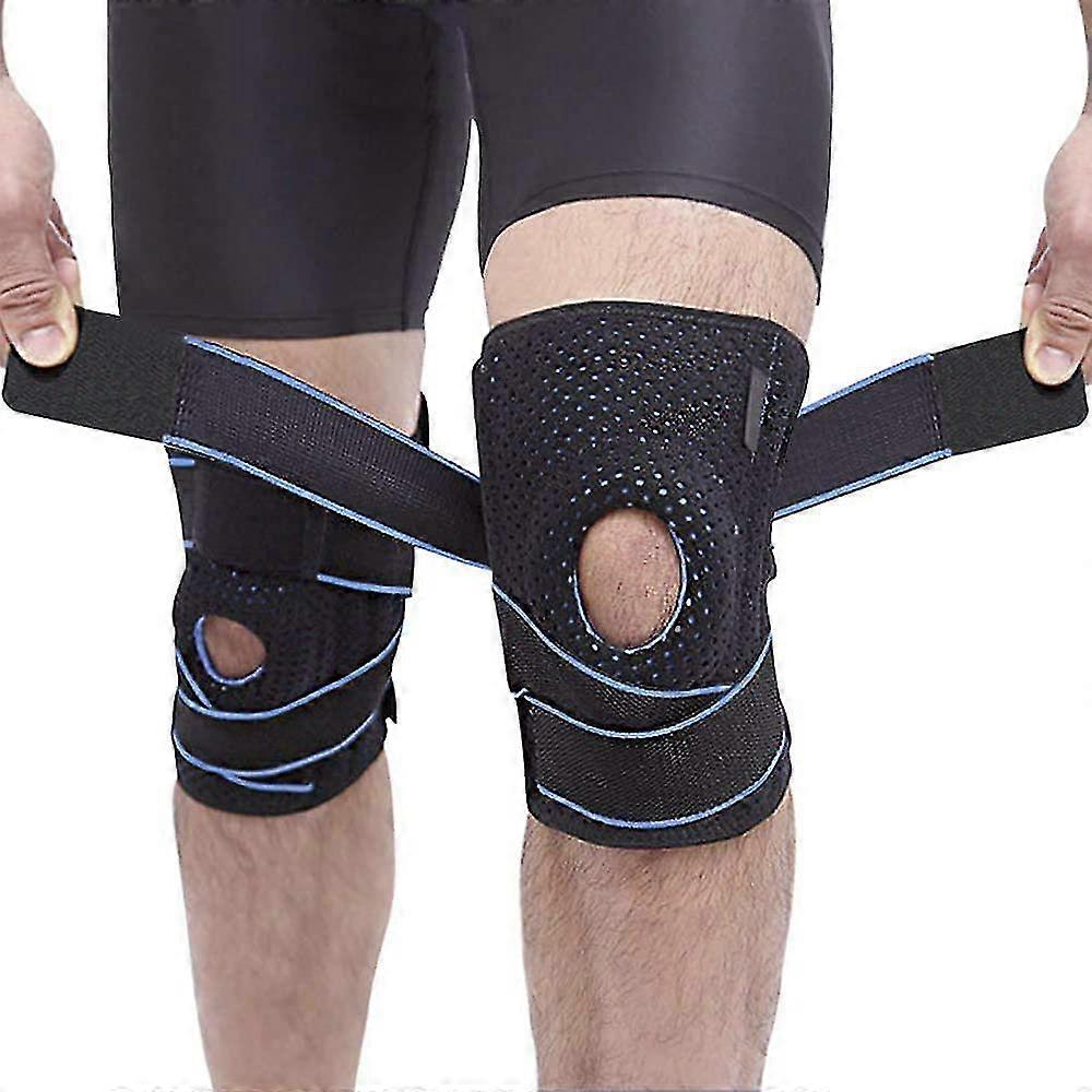 Neopren-knieorthese, 2 Patella- Und Bandstützen, Knieorthese Mit Offenem Patellastabilisierungsring