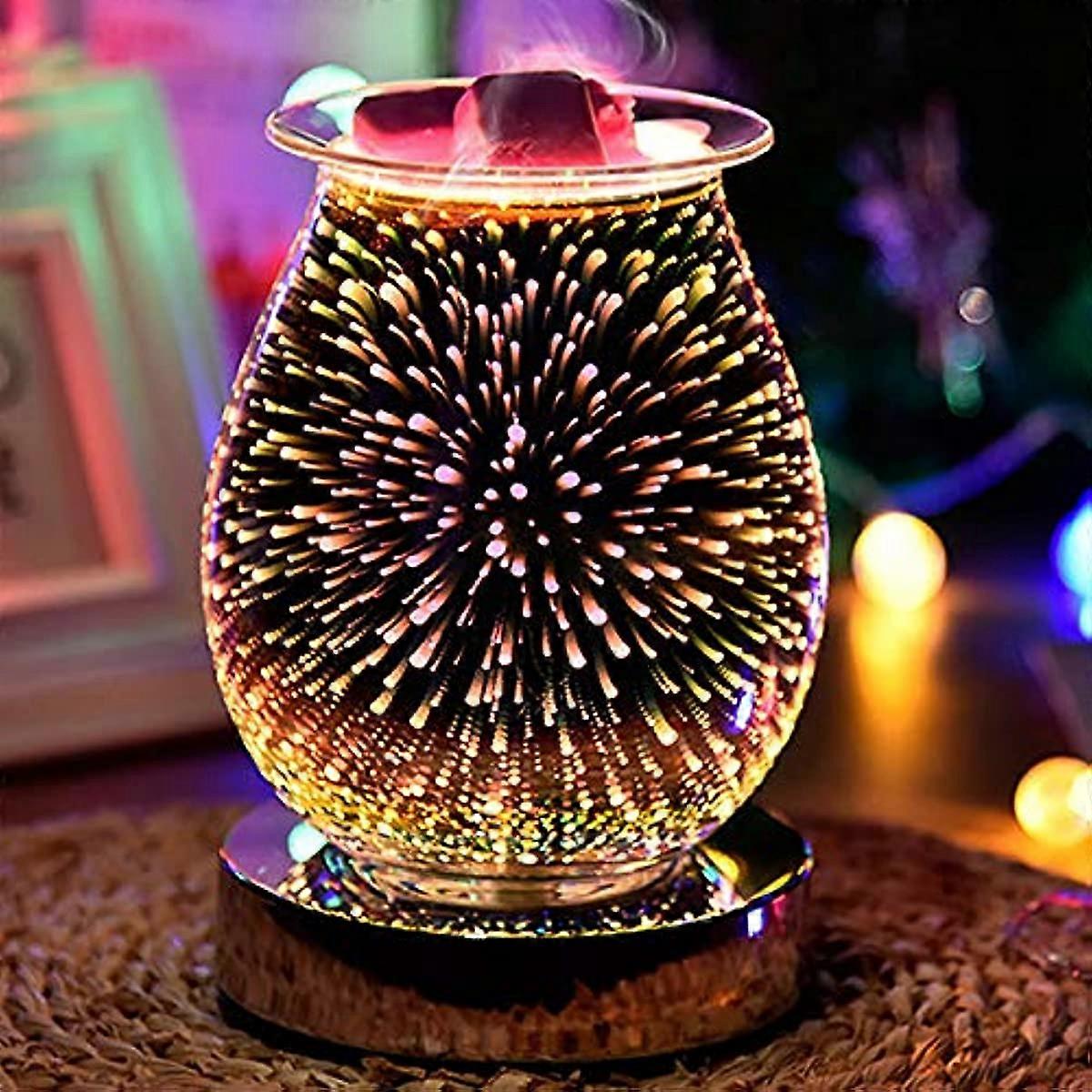 Scentsy Ychoice365 Duftwachsbrenner Mit 3 Geschwindigkeiten, Verstellbarer Touch-duftlampe, Beleuchteter Glasbrenner Mit 3d-feuerwerkseffekt, Elektrischer Ölbrenner, Geeignet Für Zuhause, Büro Und Sch