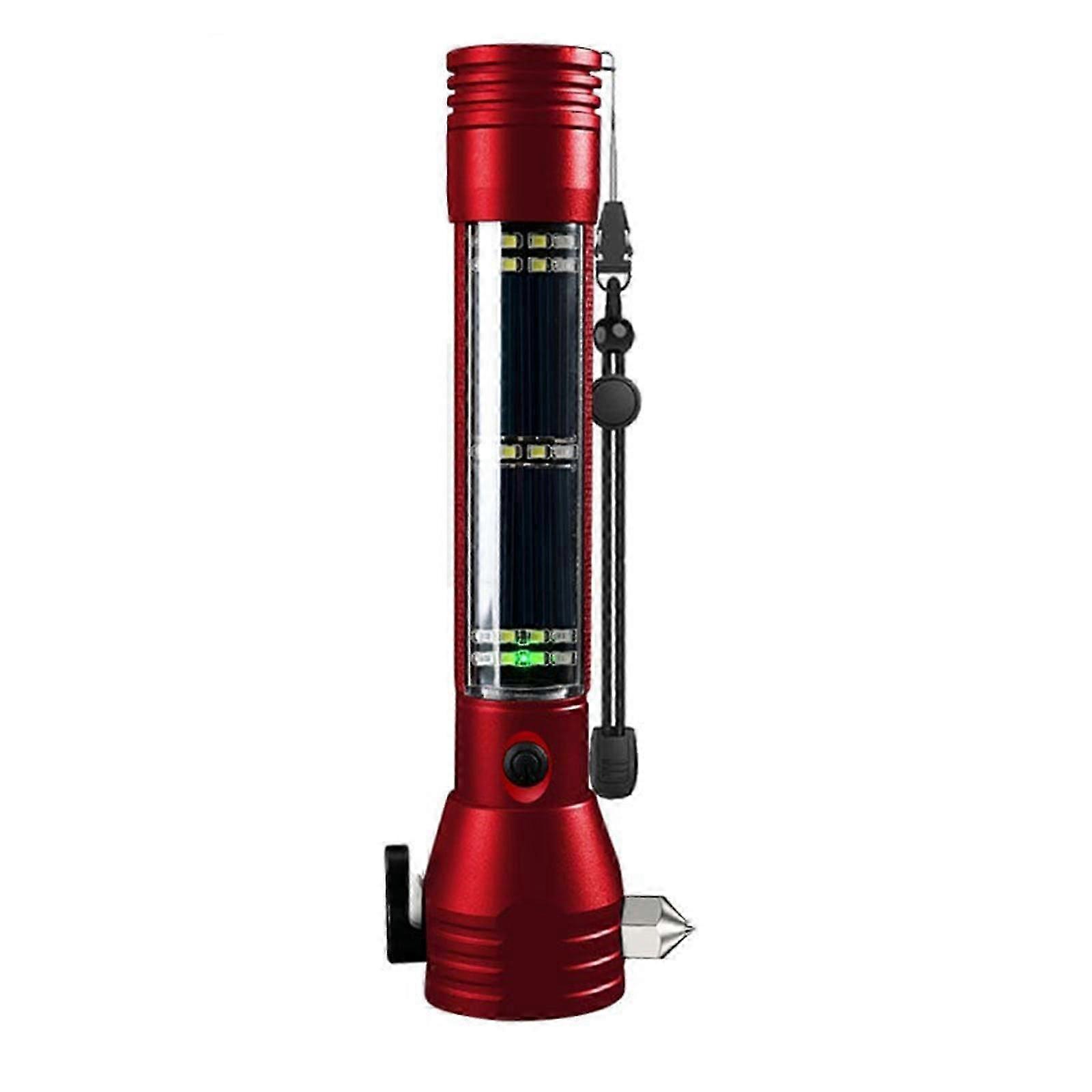 10-in-1 Solar-led-taschenlampe Mit Sicherheitshammer Und Schneidwerkzeug