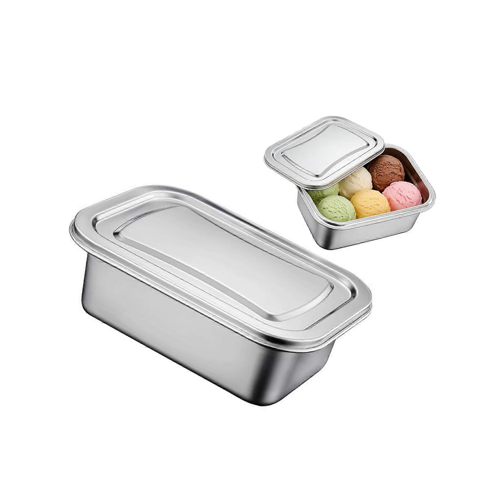 Großer, Luftdichter Metallbehälter Zur Aufbewahrung Von Desserts, Stapelbar, Ideal Zum Einfrieren Von Eiscreme Zu Hause, Mehrfarbig.