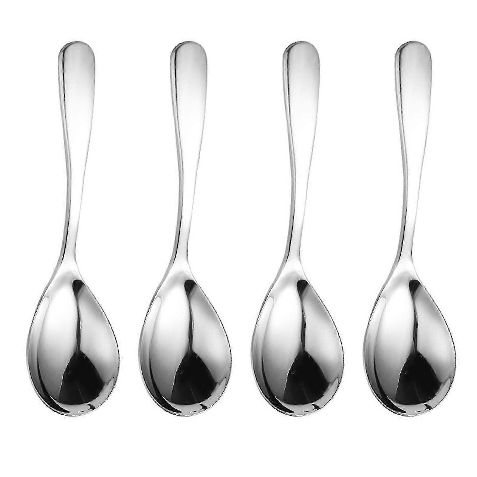 Set Mit 3 Dicken Suppenlöffeln Mit Kurzem Griff, Edelstahl, Runde Küchenlöffel, Große Suppenlöffel, Spülmaschinenfest, Originell, S03