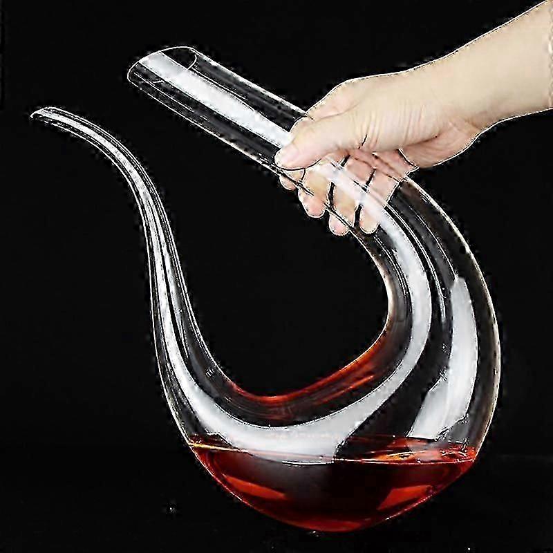 U-förmiges Kristall-weindekanter-geschenkset, Schwanen-dekanter, Kreativer Weinseparator