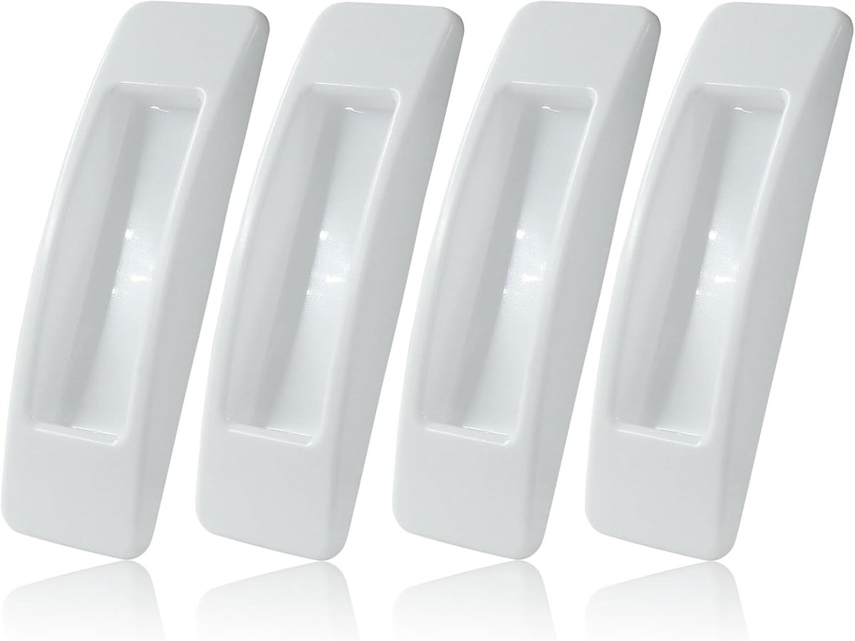 Set Mit 4 Weißen, Selbstklebenden Griffen Zur Befestigung An Kunststoffgriffen, Kleine Schnellöffnungsgriffe Für Türen, Schubladen, Fenster Und Schränke.