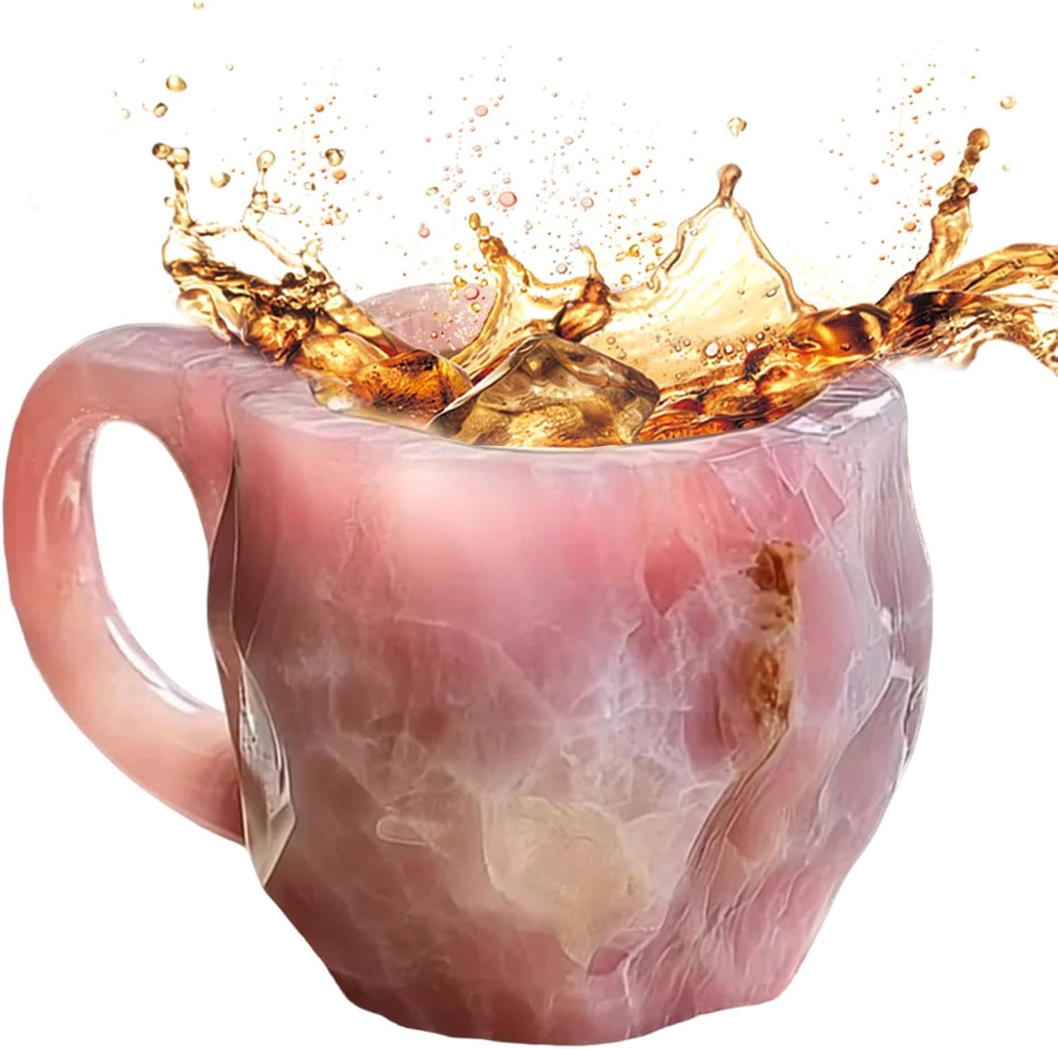 Eleganter Mineralkristallbecher, 300 G, Dekorativer Becher Mit Henkel