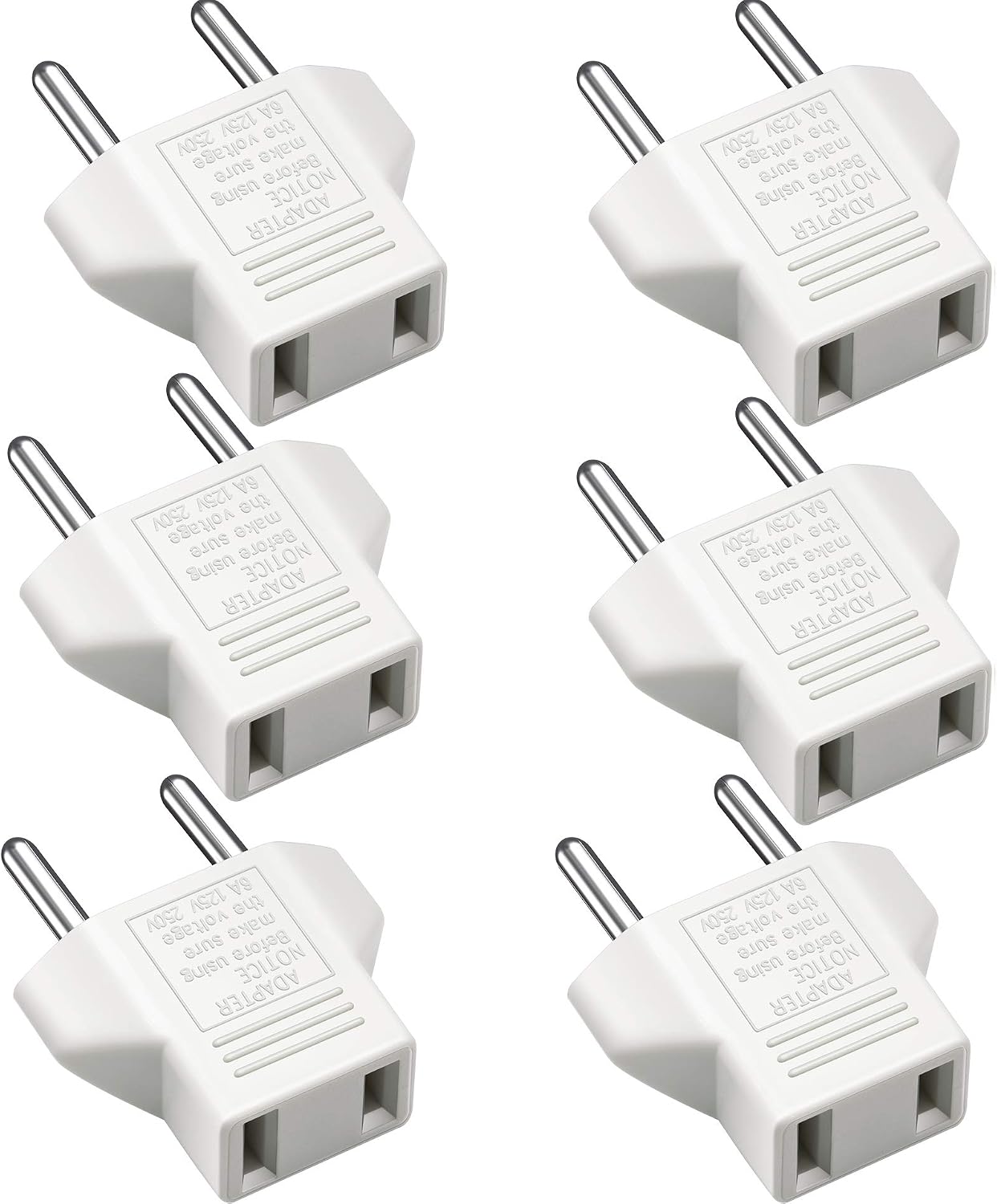 Us-zu-eu-adapter, [6er-pack] 2-polig Cn (china) Auf Us-amerika Auf 2-polig Eu
