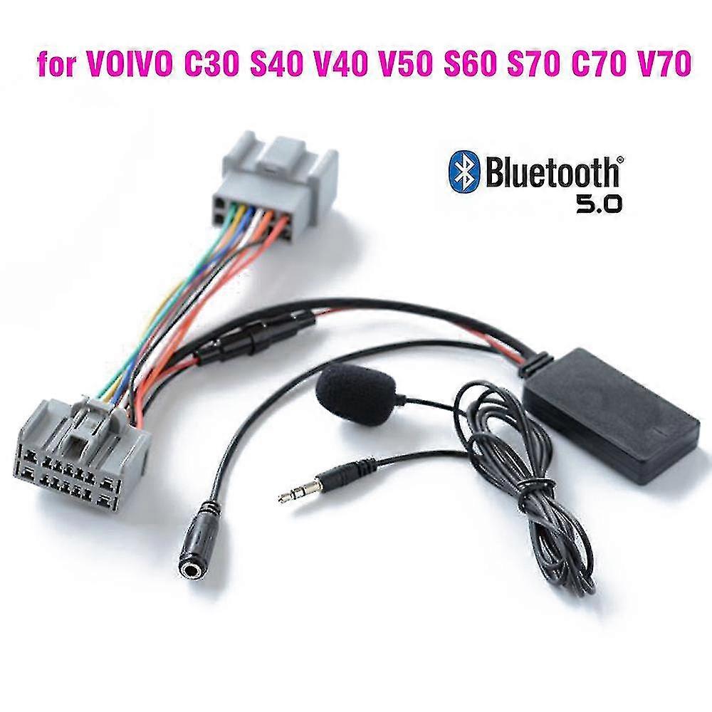 Bluetooth 5.0 Auto-adapter Mit Aux-eingang Und Eingebautem Mikrofon, Ideal Für Freisprechanrufe Mit Volvo C30, S40, V40, V50, S60, S70, C70, V70, Xc70, S80 Und Xc90.