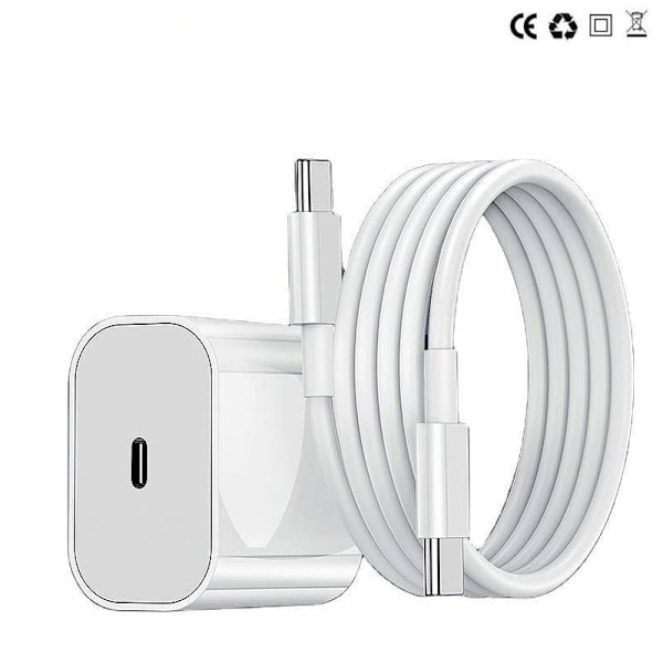 Schnellladegerät Für Iphone 15, 16 Und 17 Mit 2 M Langem Usb-c-zu-usb-c-kabel, 20-w-schnellladeadapter, Robustes Kabel Für Iphone- Und Ipad-geräte