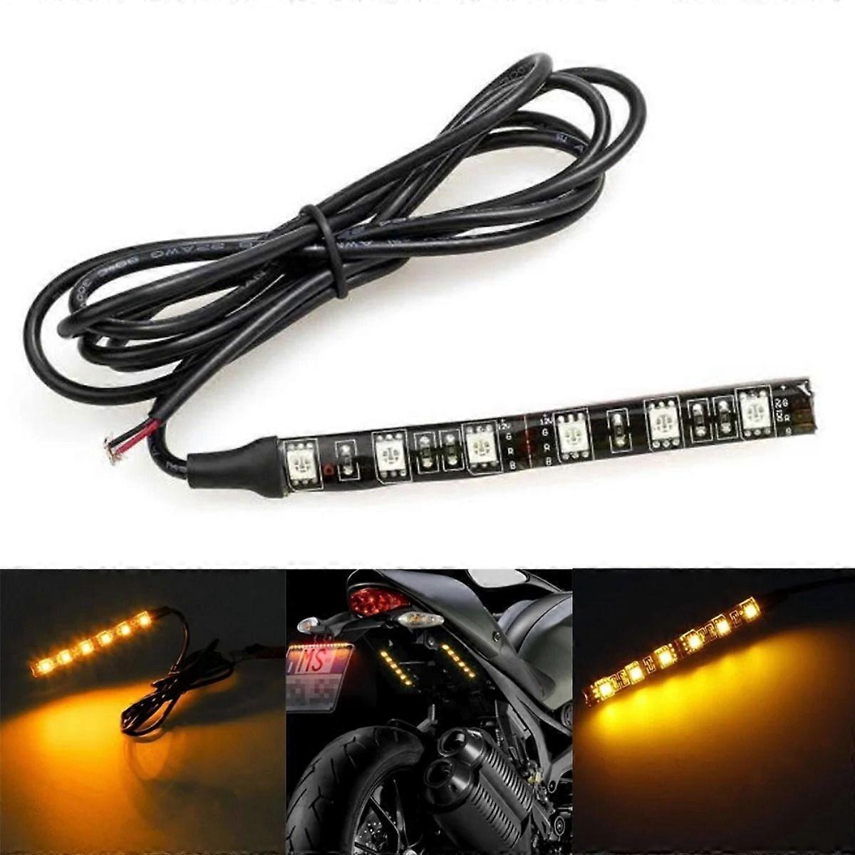 Mini-led-streifen Schwarz Für Motorradblinker, Universeller Gelber 6-led-lichtstreifen E46, H11 Hid 3157 Glühbirne, 4x6 Scheinwerfer, C5 Scheinwerfer Für Auto