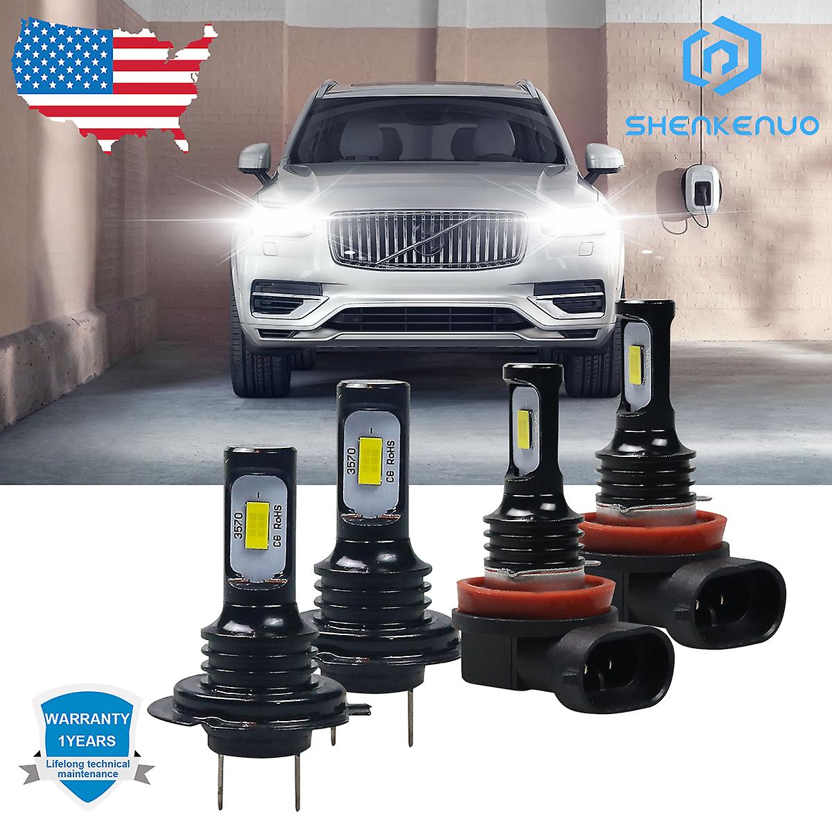 H7 + H11 Led-umrüstsatz Für Scheinwerfer (fern- Und Abblendlicht) 6000k Weiß Max. Für Volvo Xc90 (2003-2014).